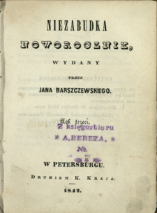 Niezabudka : noworocznik wydany przez Jana Barszczewskiego