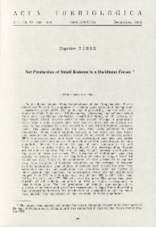 Net production of small rodents in deciduous forest