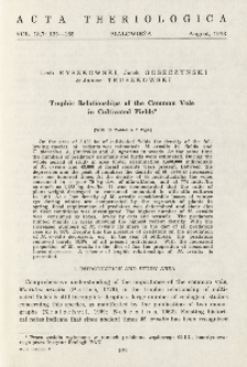 Trophic relationships of the common vole in cultivated fields