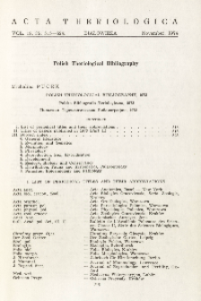 Polish Theriological Bibliography, 1973
