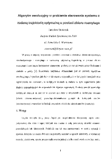 Algorytm ewolucyjny w problemie sterowania systemu z zadaną trajektorią optymalną o postaci zbioru rozmytego
