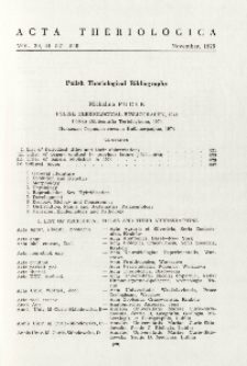 Polish Theriological Bibliography, 1974