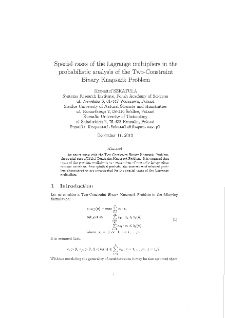 Special cases of the Lagrange multipliers in the probabilistic analysis of the Two-Constraint Binary Knapsack Problem