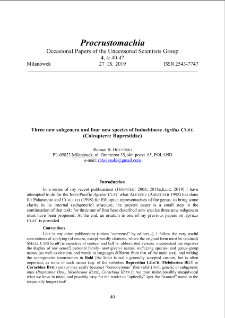 Three new subgenera and four new species of Indochinese Agrilus CURT. (Coleoptera: Buprestidae)