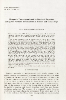 Changes in thermogenesis and its hormonal regulators during the postnatal development of rabbits and guinea pigs