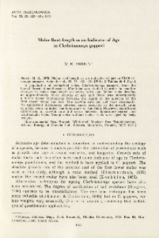 Molar root-length as an indicator of age in Clethrionomys gapperi