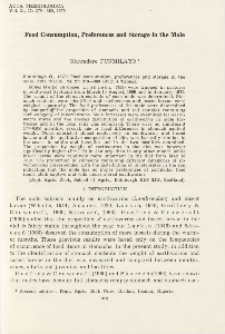 Food consumption, preferences and storage in the mole