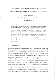 On the relation between effort-dominable and symmetric minitive aggregation operators