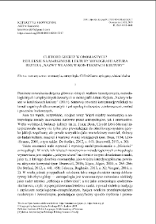 Clifford Geertz w onomastyce? Refleksje na marginesie lektury monografii Artura Rejtera „Nazwy własne w kon/tekstach kultury”