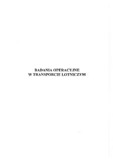 Badania operacyjne w transporcie lotniczym