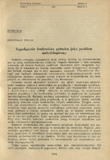 Zagadnienie środowiska gatunku jako problem metodologiczny