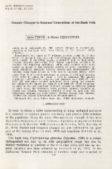 Genetic changes in seasonal generations of the bank vole