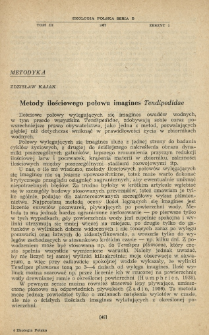 Metody ilościowego połowu imagines Tendipedidae