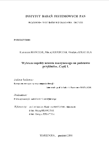 Wybrane aspekty uczenia maszynowego na podstawie przykładów.Część I