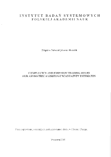 Compliance and emission trading rules for asymetric emission uncertainty estimates