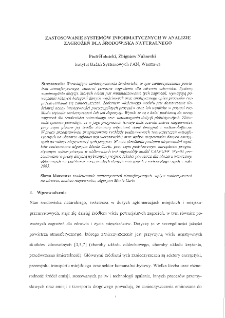 Zastosowanie systemów informatycznych w analizie zagrożeń dla środowiska naturalnego