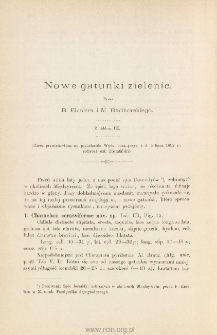 Nowe gatunki zielenic (z tablicą III.)