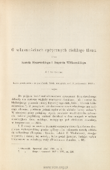 O własnościach optycznych ciekłego tlenu (z dwiema rycinami)