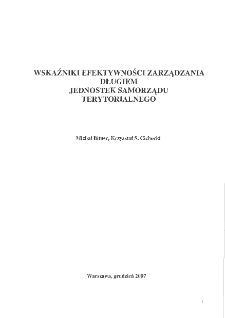 Wskaźniki efektywności zarządzania długiem jednostek samorządu terytorialnego