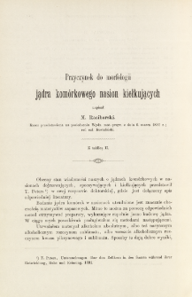 Przyczynek do morfologii jądra komórkowego nasion kiełkujących (z tablicą IX)