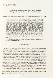 Progesterone concentration and their seasonal changes during the estrus cycle of chinchilla