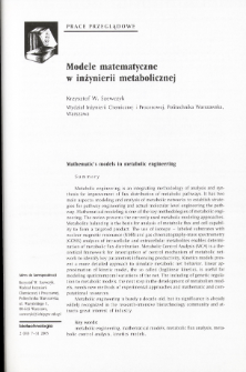 Mathematic’s models in metabolic engineering