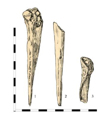 1. atitching awl, bone