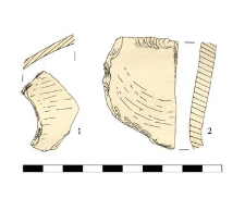 two fragments of glass vessels