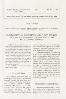 Environmental conditions and plant biomass in a field experiment - biomanipulation of macroarthropods