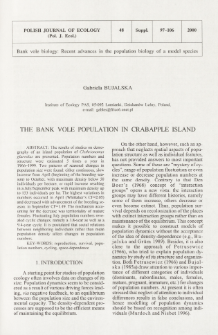 The bank vole population in Crabapple Island