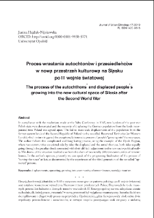 Proces wrastania autochtonów i przesiedleńców w nową przestrzeń kulturową na Śląsku po II wojnie światowej