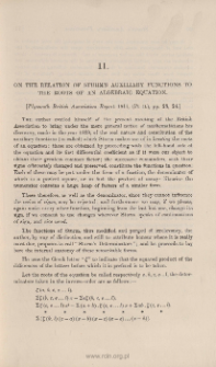 On the relation of Sturm's auxiliary functions to the roots of an algebraic equation