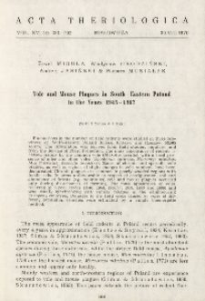 Vole and mouse plagues in South-Eastern Poland in the years 1945-1967