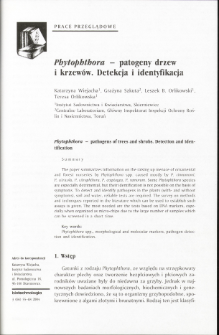 Phytophthora - pathogens of trees and shrubs. Detection and identification