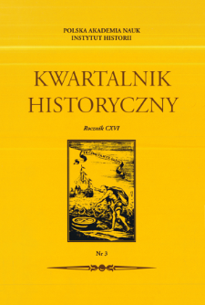 Kwartalnik Historyczny. R. 116 nr 3 (2009), Strony tytułowe, spis tresci