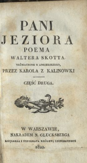 Pani jeziora : poema Waltera Skotta. Cz. 2