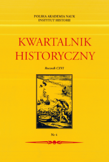 Kwartalnik Historyczny R. 116 nr 4 (2009), Strony tytułowe, Spis treści