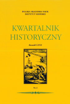 Kwartalnik Historyczny R. 117 nr 2 (2010), Strony tytułowe, Spis treści