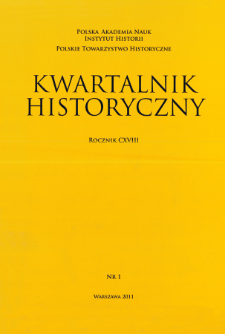 Kwartalnik Historyczny R. 118 nr 1 (2011), Strony tytułowe, Spis treści