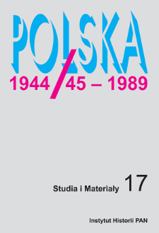 Polska 1944/45-1989 : studia i materiały 17 (2019), Strony tytułowe, Spis treści, Wykaz skrótów