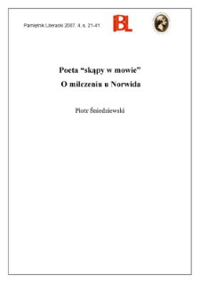 Poeta „skąpy w mowie”. O milczeniu u Norwida