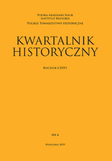 Kwartalnik Historyczny R. 126 nr 4 (2019), Strony tytułowe, Spis treści, Zawartość rocznika CXXVI, Wykaz skrótów