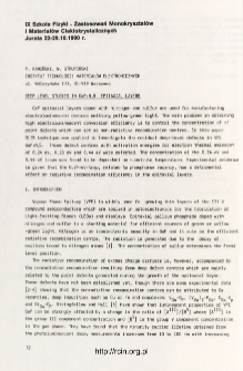 Deep level studies in GaP:N,S epitaxial layers udział w: IX Szkoła Fizyki, Zastosowań Monokryształów i Materiałów Ciekłokrystalicznych, Jurata 22-29.10.1990