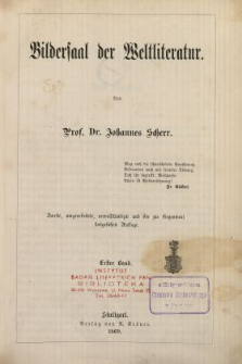 Bildersaal der Weltliteratur. Bd. 1