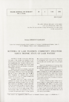 Rotifera of lake psammon: community structure versus trophic state of lake waters