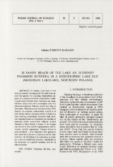 Is sandy beach of the lake an ecotone? Psammon Rotifera in a mesotrophic Lake Kuc (Masurian Lakeland, Northern Poland)