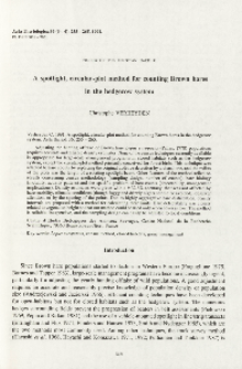 Studies on the European hare. 41. A spotlight, circular-plot method for counting Brown hares in the hedgerow system