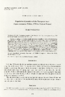 Studies on the European hare. 42. Population dynamics of the European hare Lepus europaeus Pallas, 1778 in Central Poland