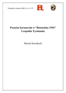Poetyka karnawału w "Dzienniku 1954" Leopolda Tyrmanda