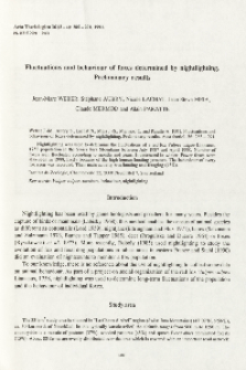 Fluctuations and behaviour of foxes determined by nightlighting. Preliminary results